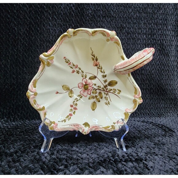 Vintage Homeco Porcelain Shell Trinket Dish |  Vanity Decor | Italy | 1980s - Picture 2 of 12